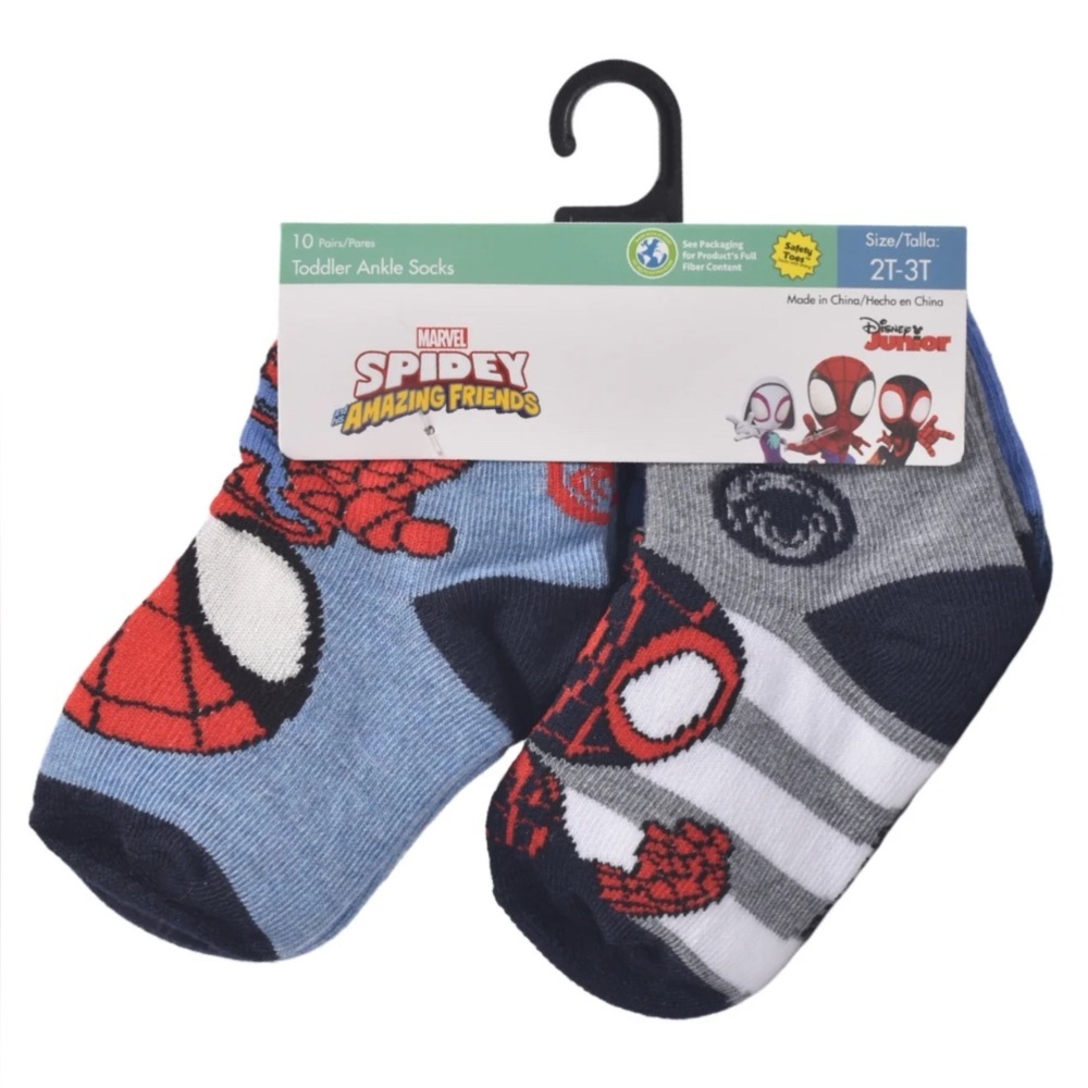 Spidey Toddler Ankle Socks, 10-Pack, New